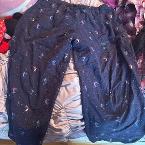 L.L. Bean Navy Pajama Pants with Playful Patterns